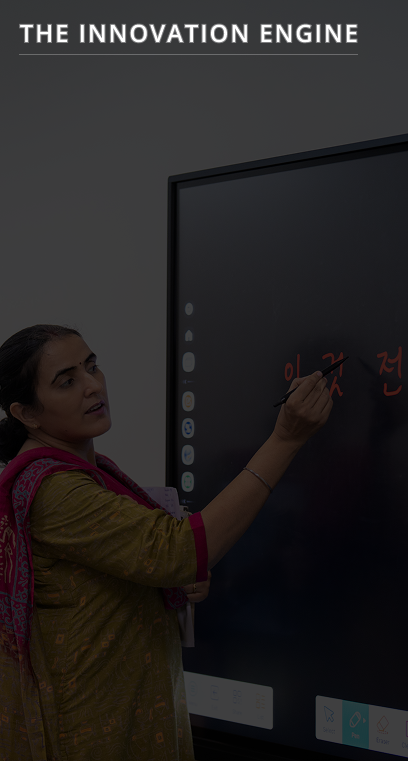 Teacher using digital screen