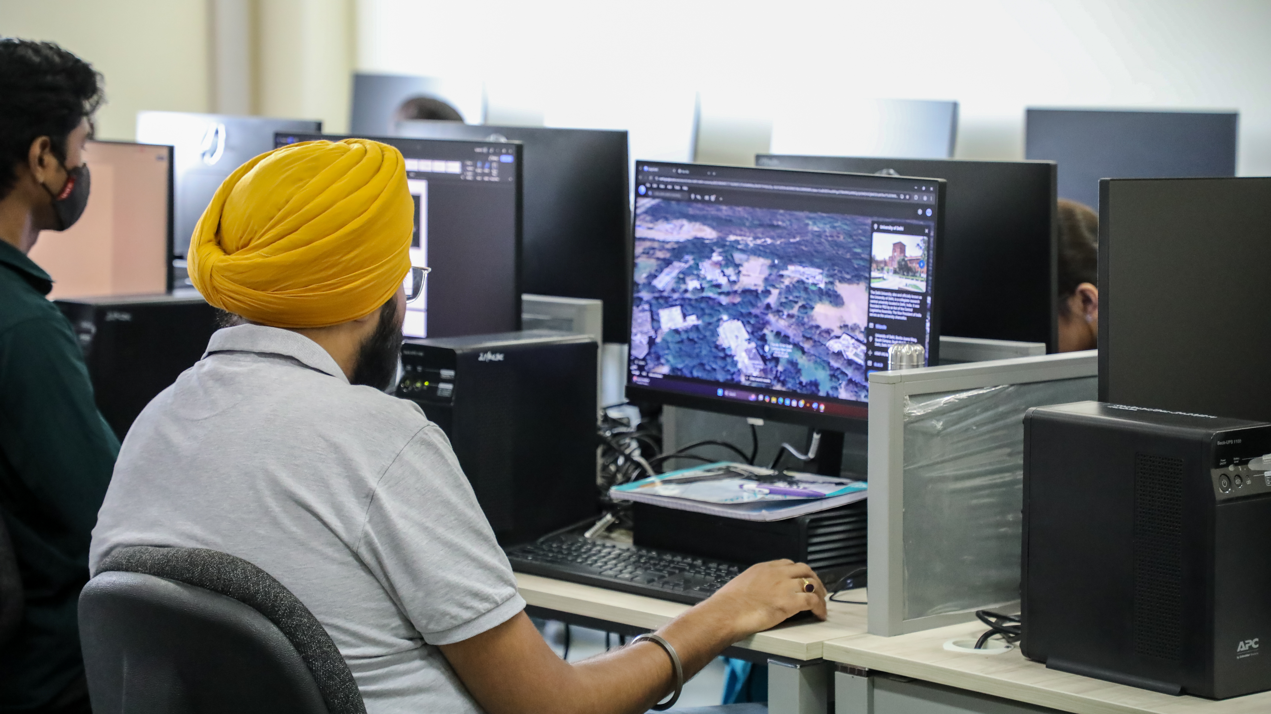 Student in computer lab